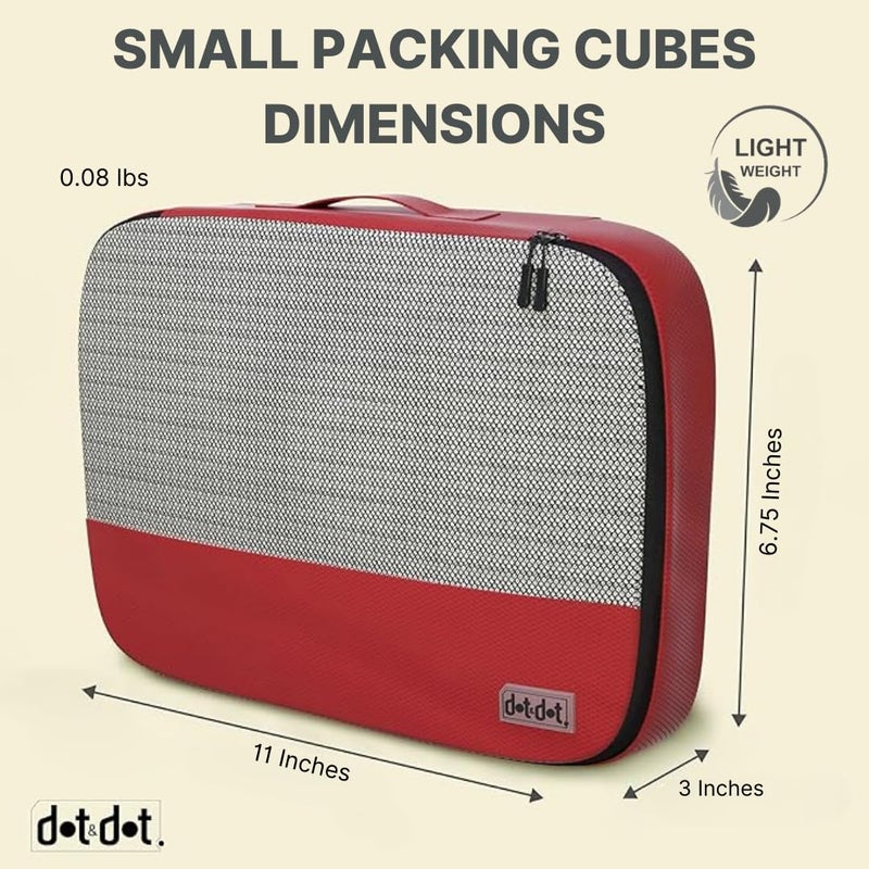 Dot&Dot Small Packing Cubes for Suitcases - 5 Pcs Set - Travel Organizer Bags for Carry-On Luggage - Image 3
